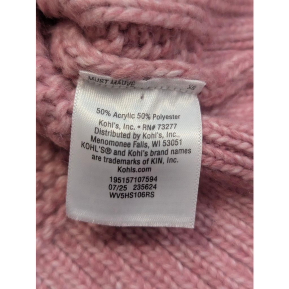Simply Vera Vera Wang NWT Pink Cable Knit Mock Neck Sweater XS - Picture 7 of 11